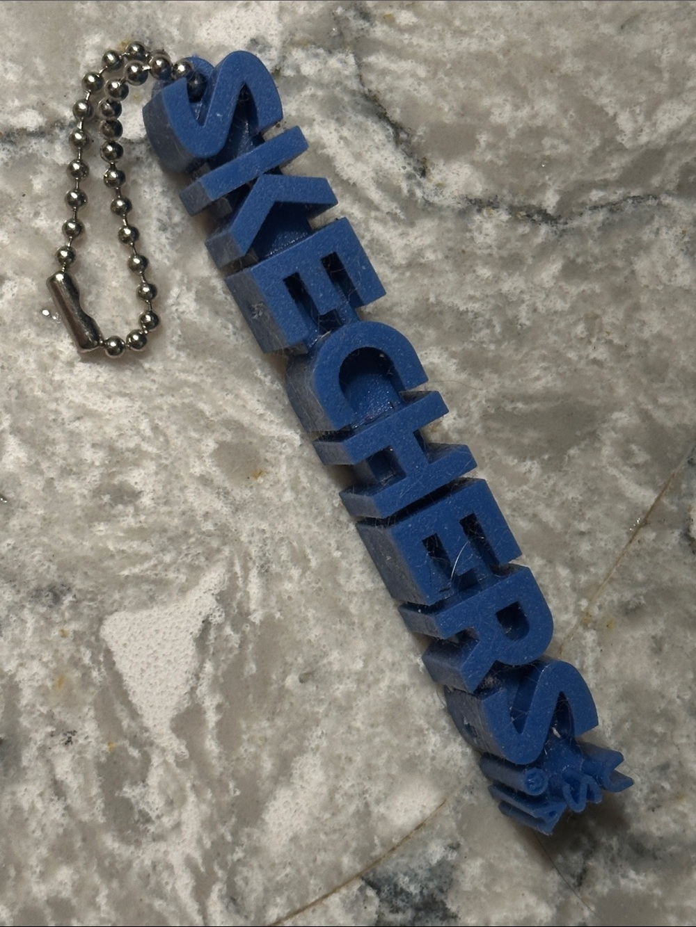 Skechers Blue Rubber Raised Logo Key Charm